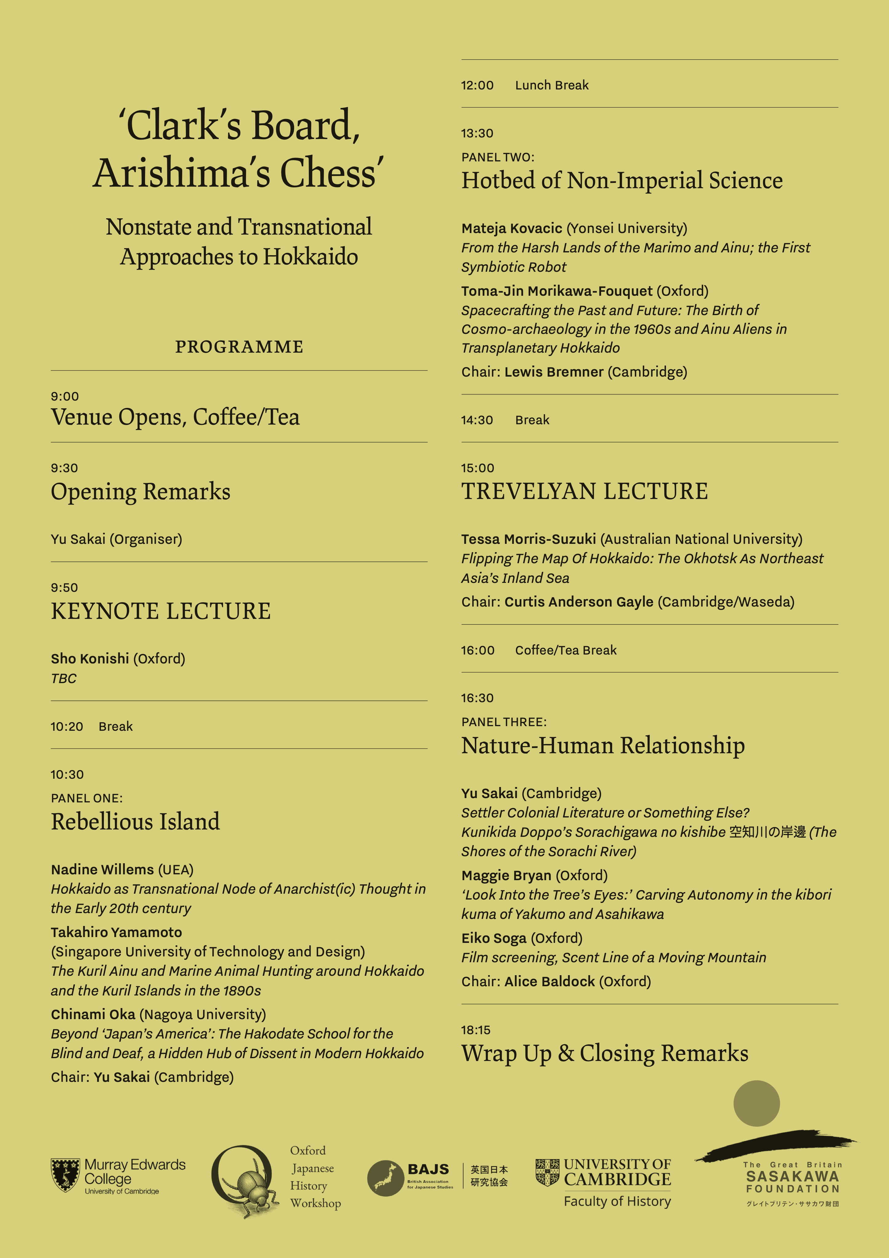 Hokkaido Conference 2026 Schedule